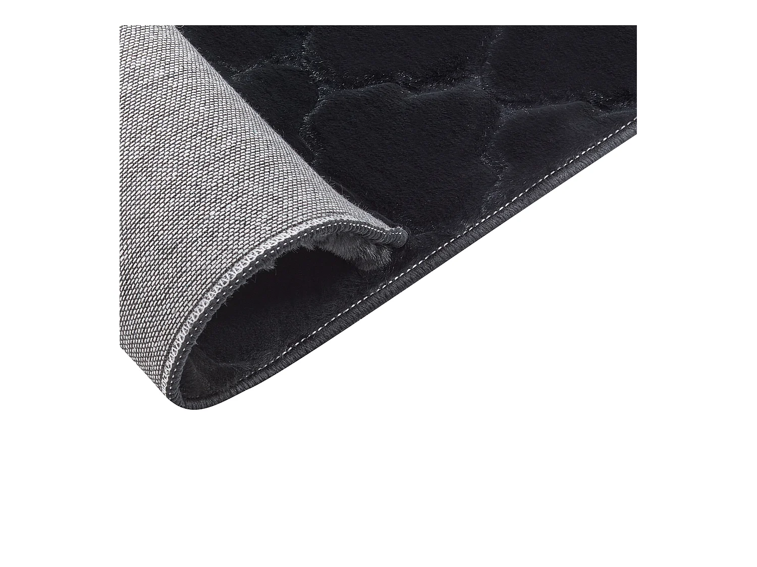 Vloerkleed kunstbont zwart 80 x 150 cm GHARO