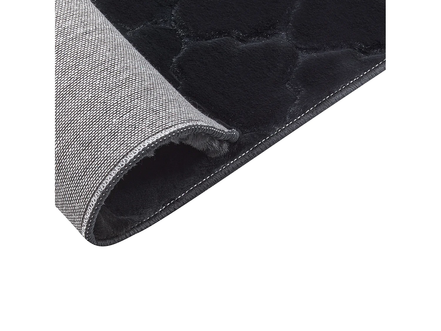 Kunstfellteppich Kaninchen schwarz 80 x 150 cm Shaggy GHARO