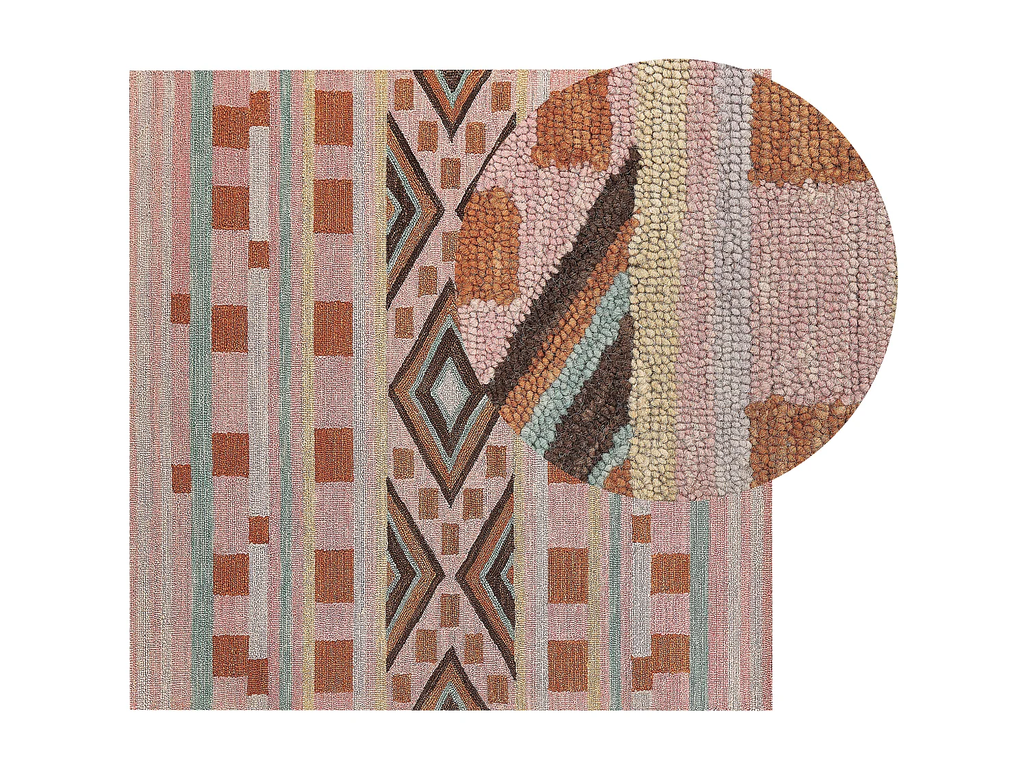 Vloerkleed wol meerkleurig 200 x 200 cm YOMRA