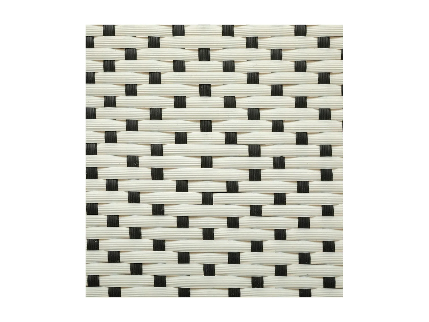 Tabouret de bar en Rotin et assise bicolore Blanc & Noir H 66 cm