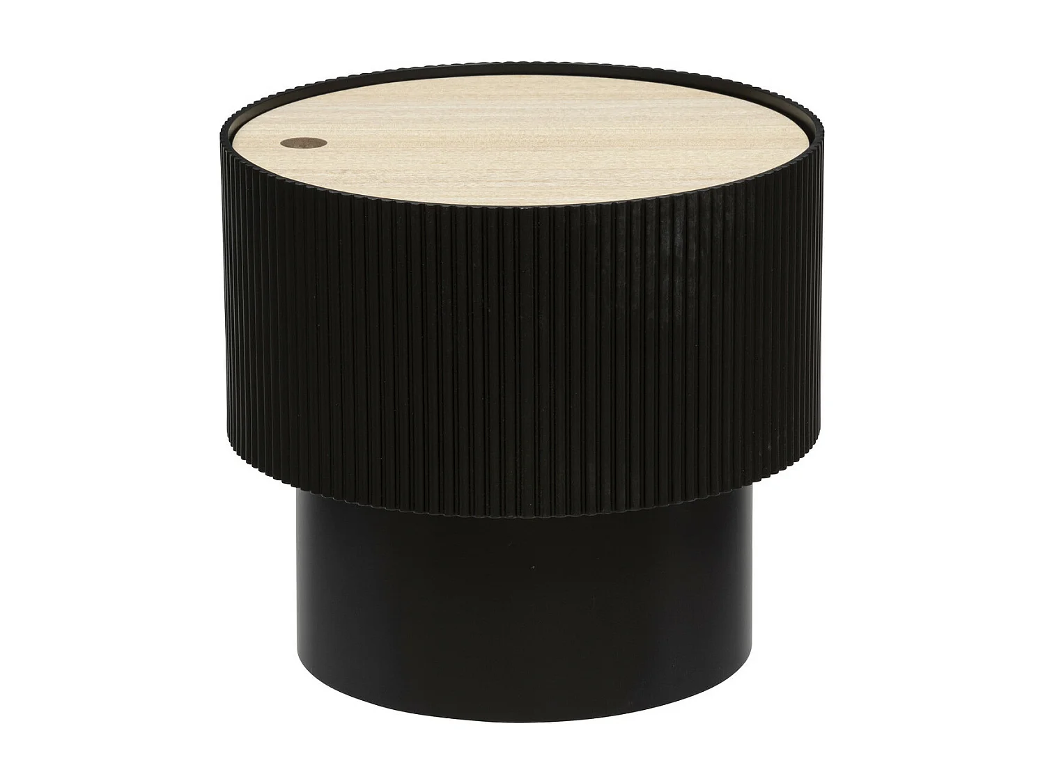 Table à Café avec Coffre de rangement en bois peint Noir D 38,5 cm