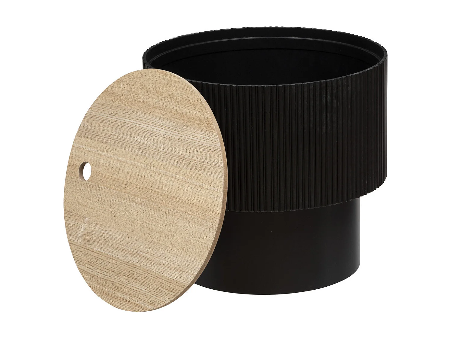 Table à Café avec Coffre de rangement en bois peint Noir D 38,5 cm