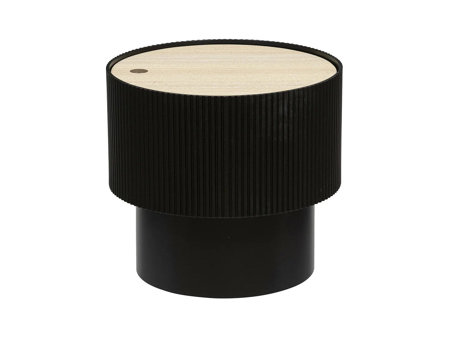 Table à Café avec Coffre de rangement en bois peint Noir D 38,5 cm