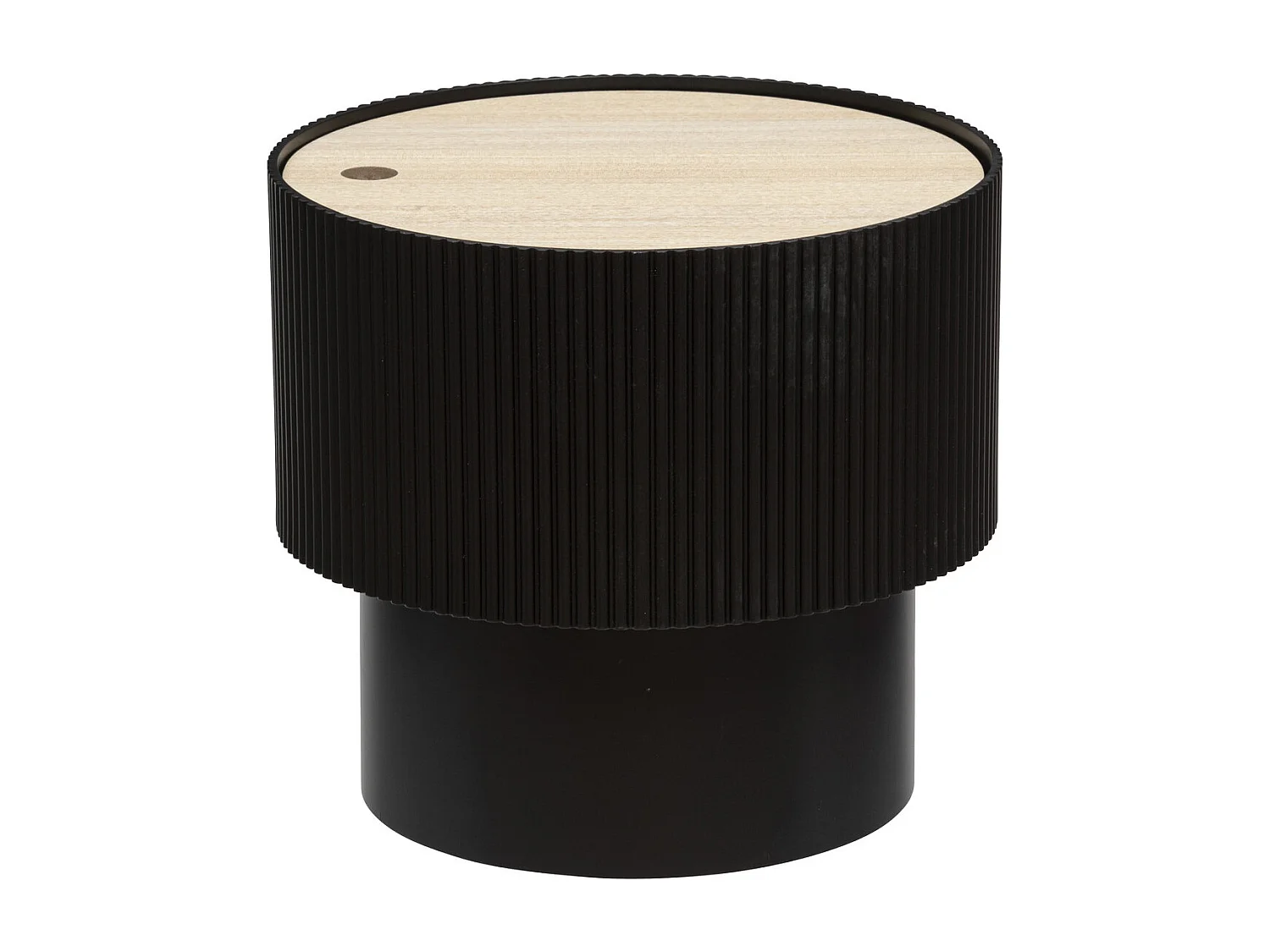 Table à Café avec Coffre de rangement en bois peint Noir D 38,5 cm