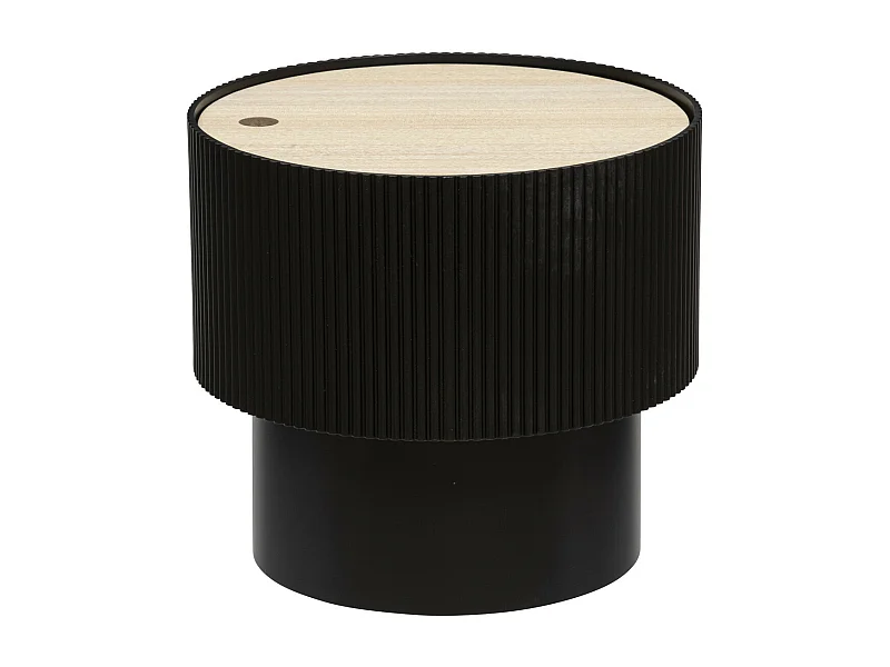 Table à Café avec Coffre de rangement en bois peint Noir D 38,5 cm