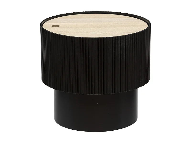 Table à Café avec Coffre de rangement en bois peint Noir D 38,5 cm