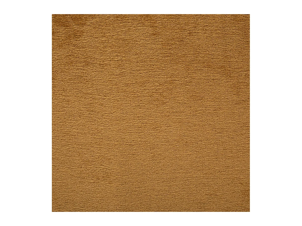 Fauteuil en Tissu Chenille Jaune Ocre et pieds en Bois