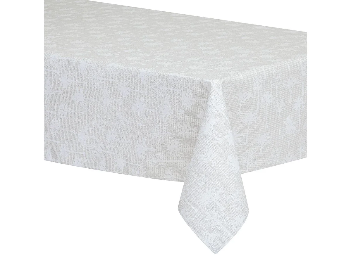 Nappe en polycoton Beige et Blanc 150 x 250 cm