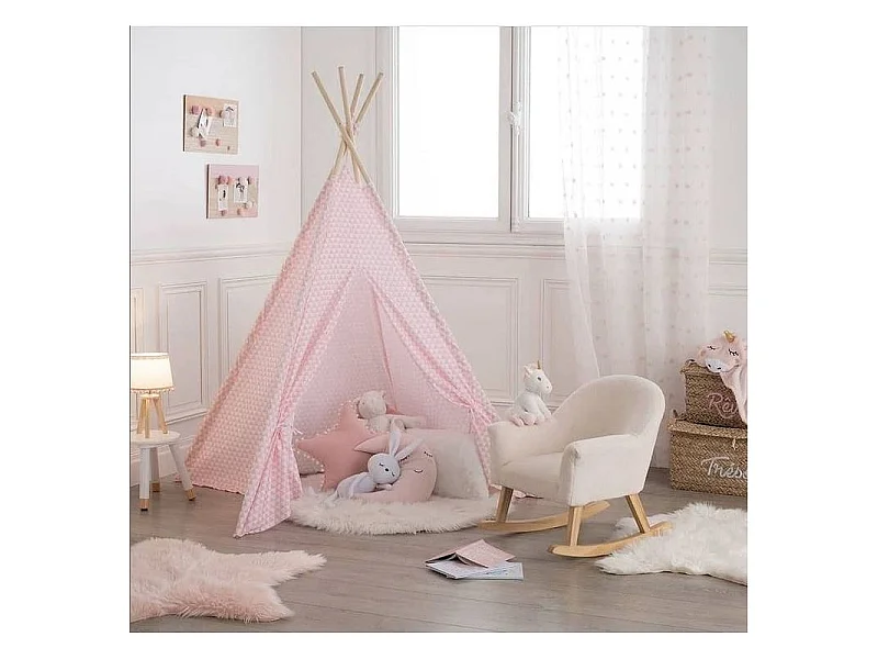 Vloerkleed polyester wit 90x90cm