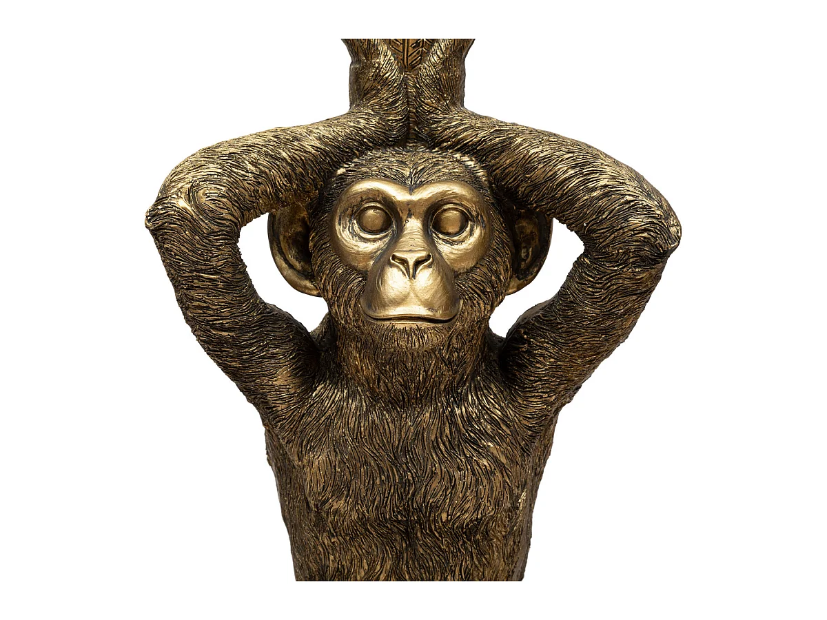 Table à café en Verre trempé et résine Doré aspect vieilli D 40 x H 52 cm