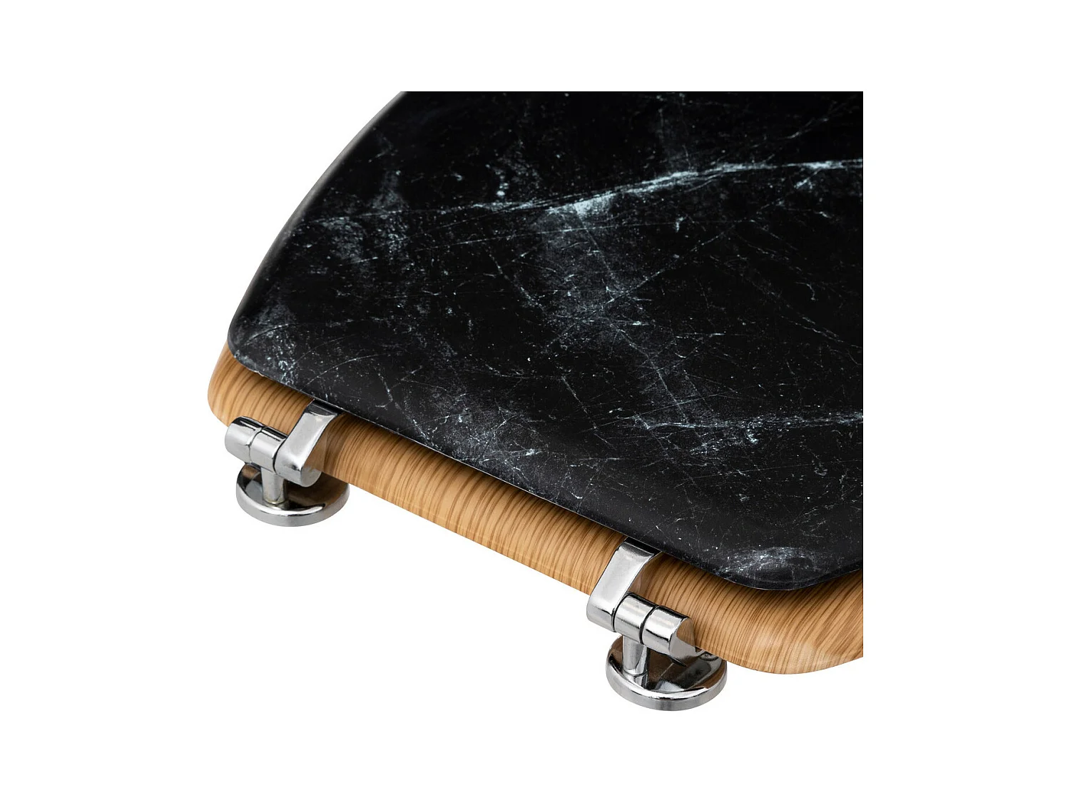 Abattant WC standard en Bois Noir effet marbre