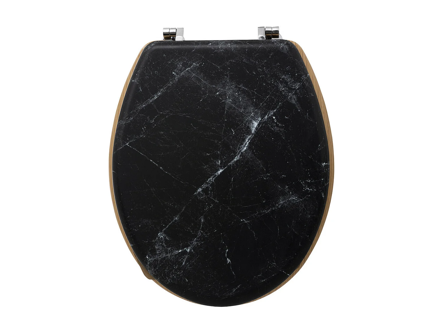 Abattant WC standard en Bois Noir effet marbre