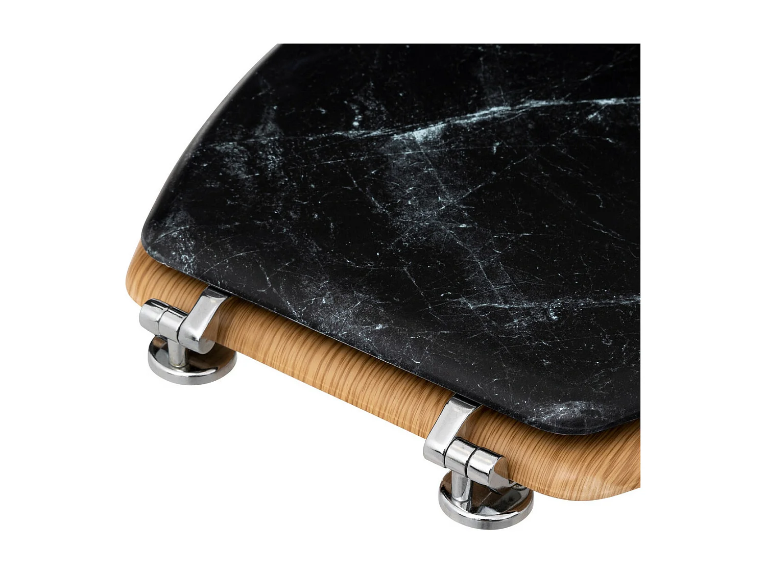 Abattant WC standard en Bois Noir effet marbre