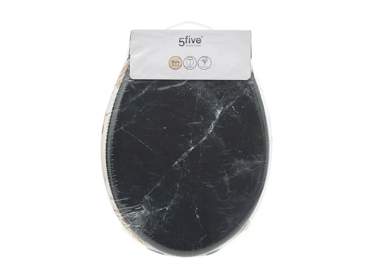 Abattant WC standard en Bois Noir effet marbre