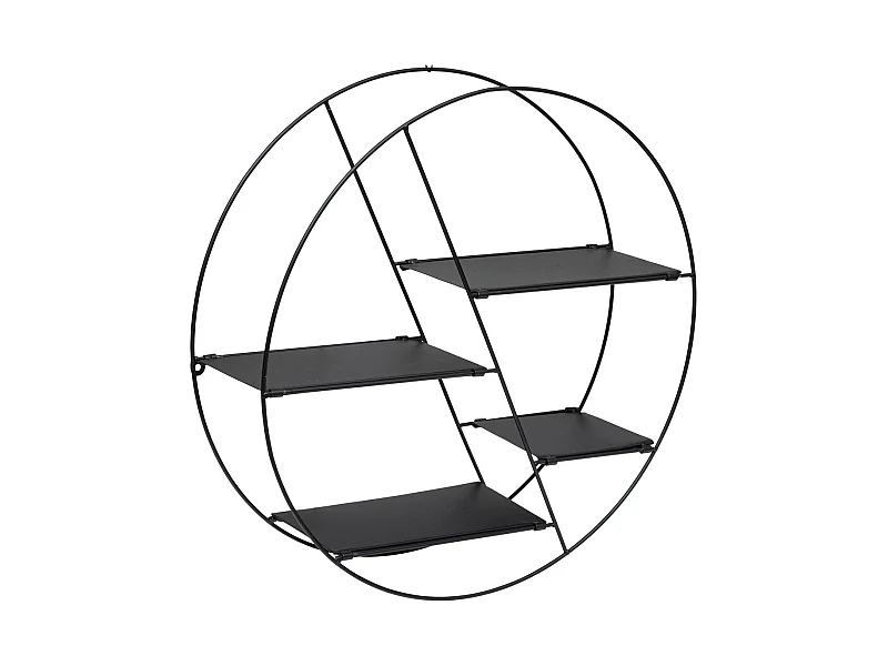 Étagère murale 4 niveaux en métal Noir D 50 x P 13 cm