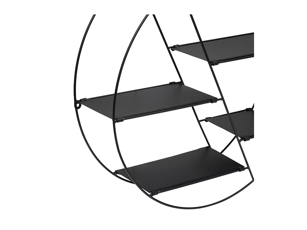 Étagère murale 4 niveaux en métal Noir D 50 x P 13 cm