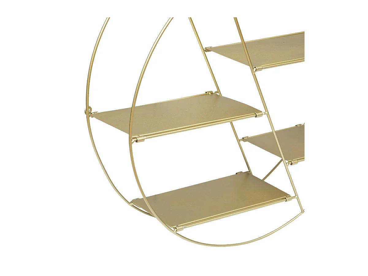 Étagère murale 4 niveaux en métal Doré D 50 x P 13 cm