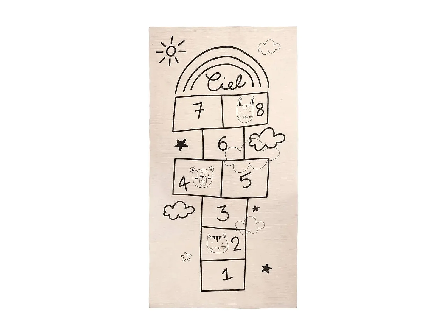 Weiches Spielteppich mit Hüpfekästchen-Muster