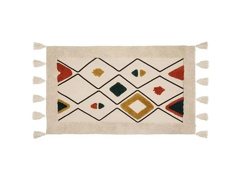 Tapis Tufté Enfant Déco "Oasis" 70x120cm Ivoire