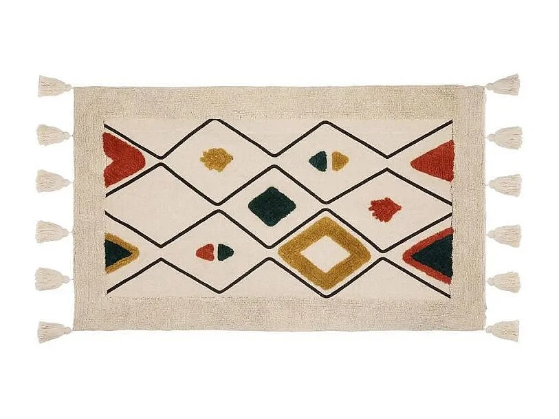 Tapis Tufté Enfant Déco "Oasis" 70x120cm Ivoire