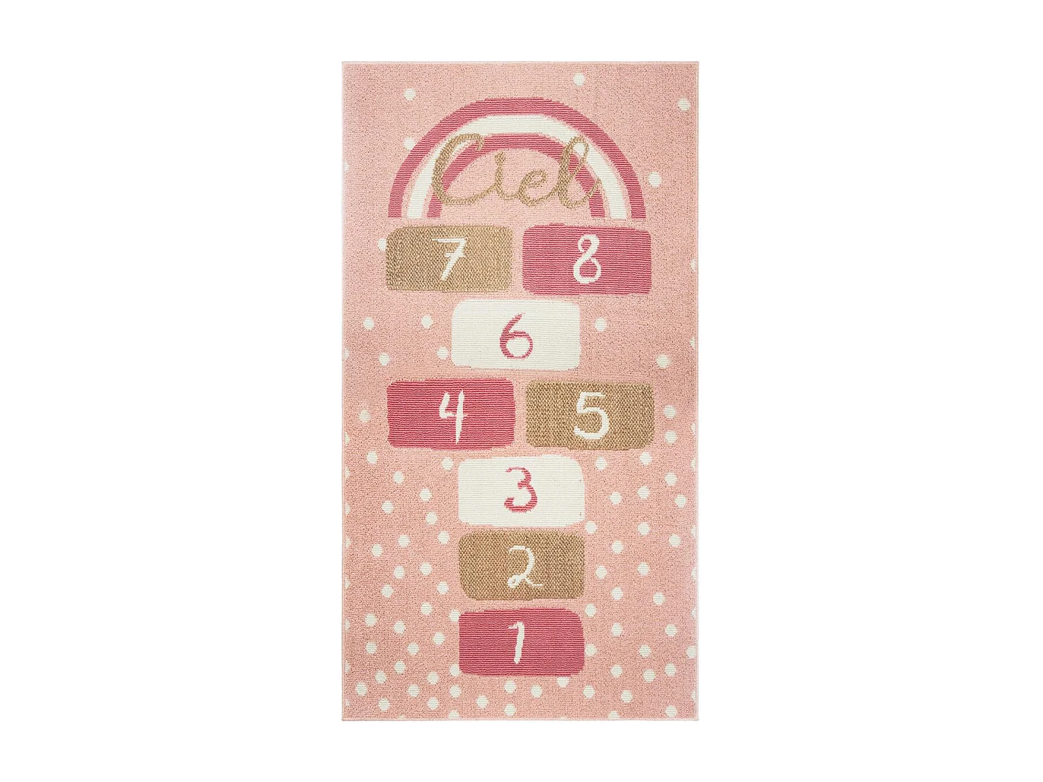 Tapis Déco pour Enfant "Marelle" 80x150cm Rose