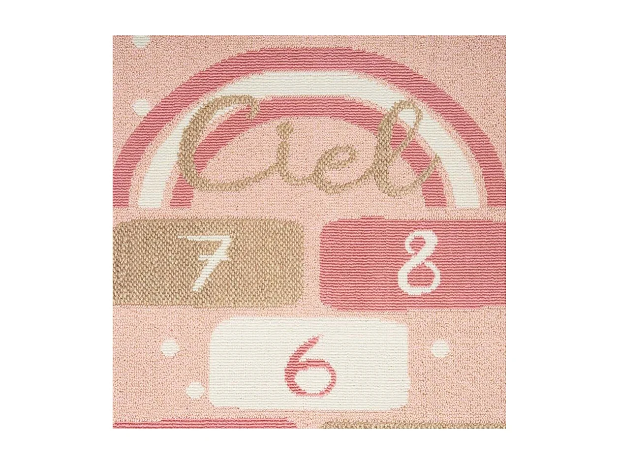 Tapis Déco pour Enfant "Marelle" 80x150cm Rose