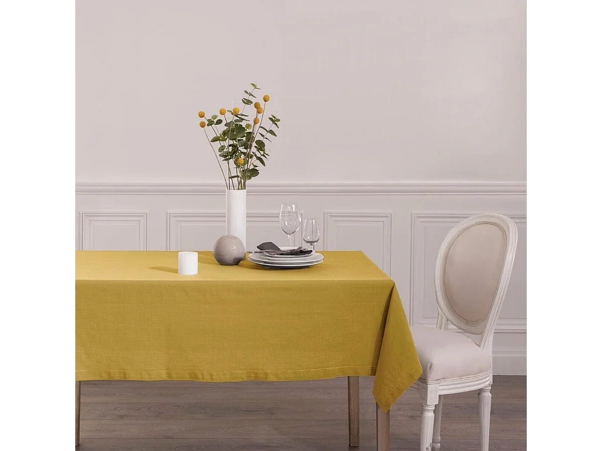 Nappe Rectangulaire "Chambray" 140x240cm Ocre