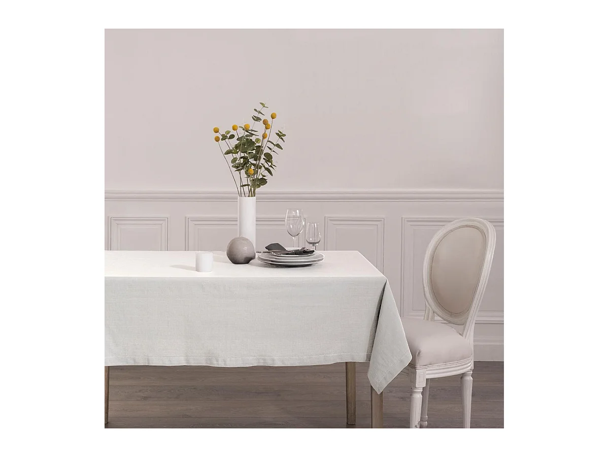 Nappe Rectangulaire "Chambray" 140x240cm Blanc