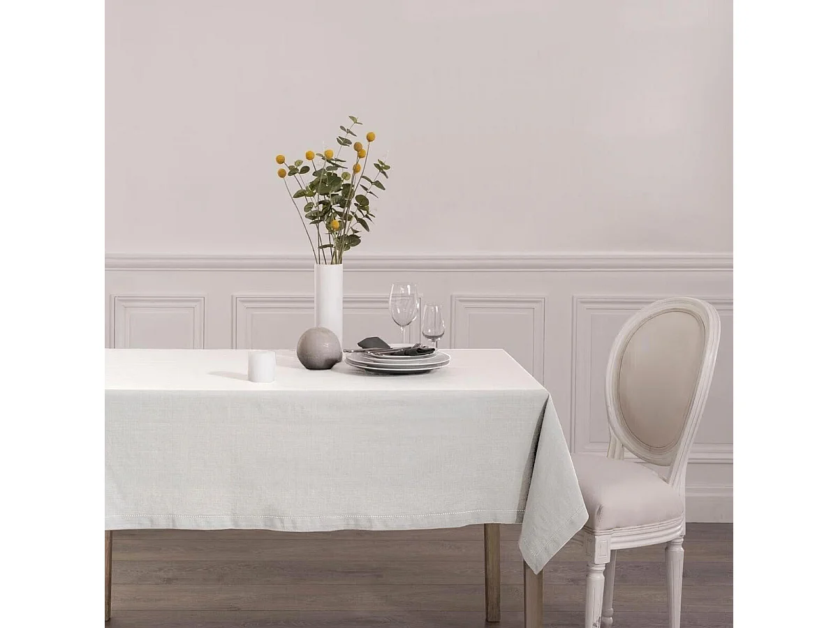 Nappe Rectangulaire "Chambray" 140x240cm Blanc