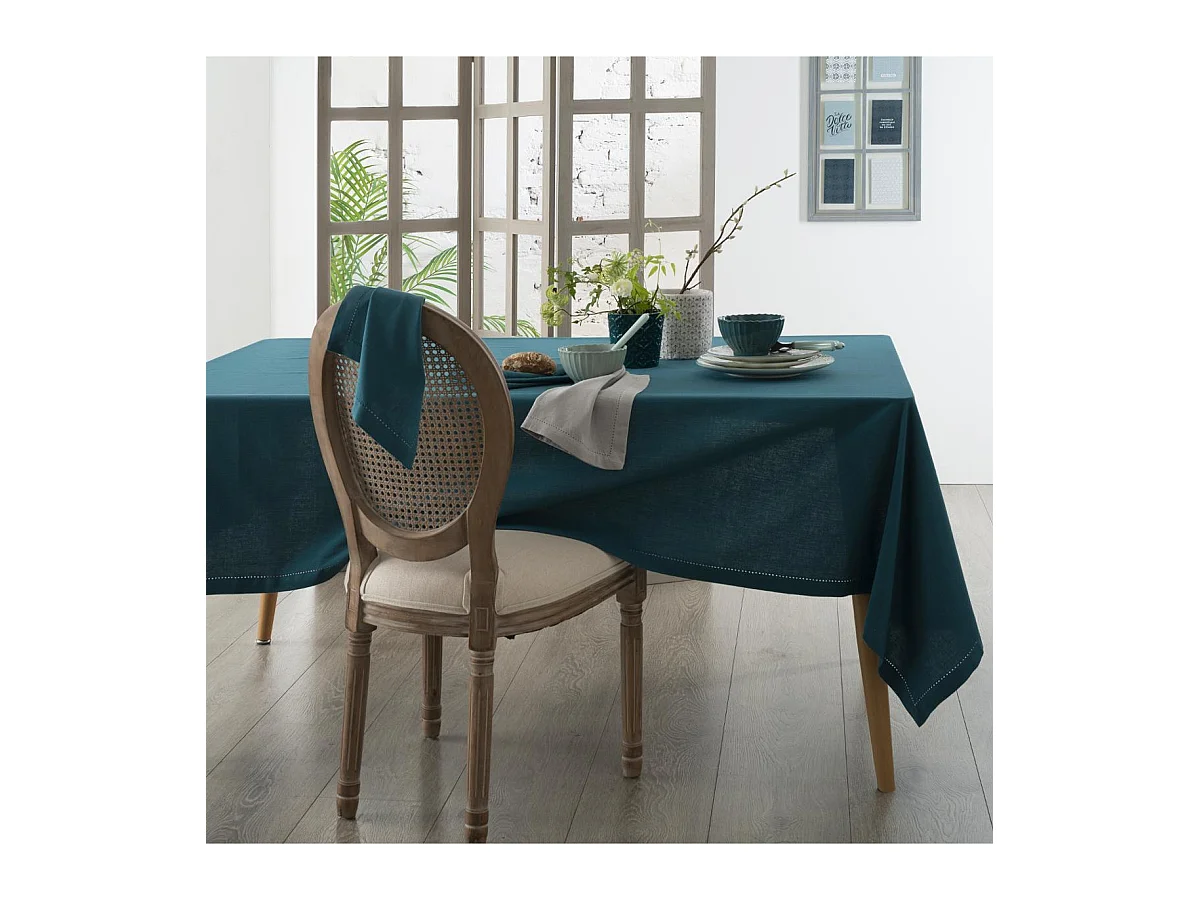 Nappe Rectangulaire "Chambray" 140x240cm Bleu