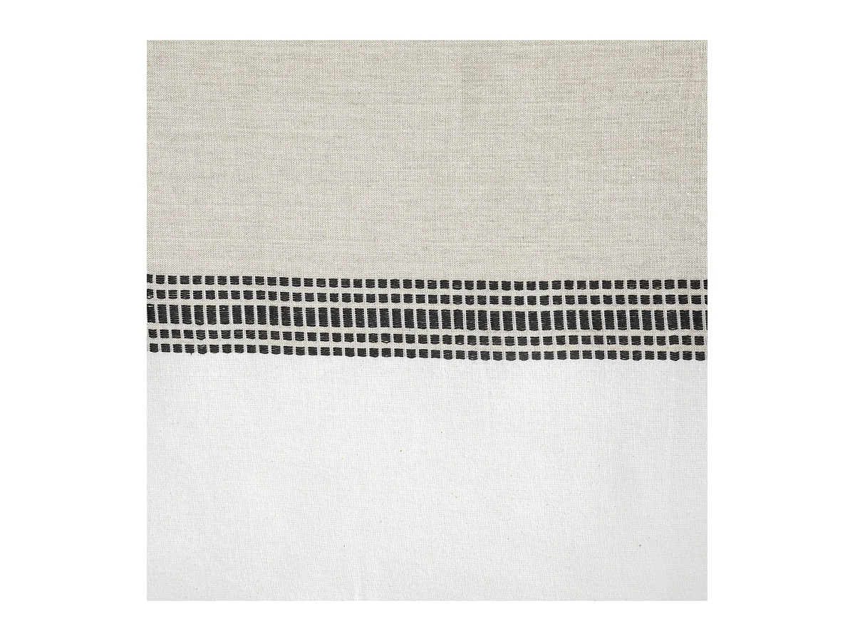 Nappe en coton bicolore Beige Lin et Blanc 150 x 250 cm