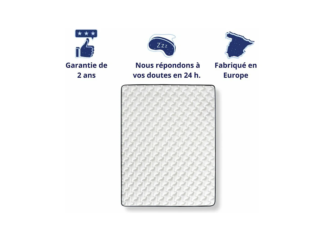 Matelas Mousse 140x200 Elegance - Ferme - Réversible - Côté Été/hiver - H18 Cm
