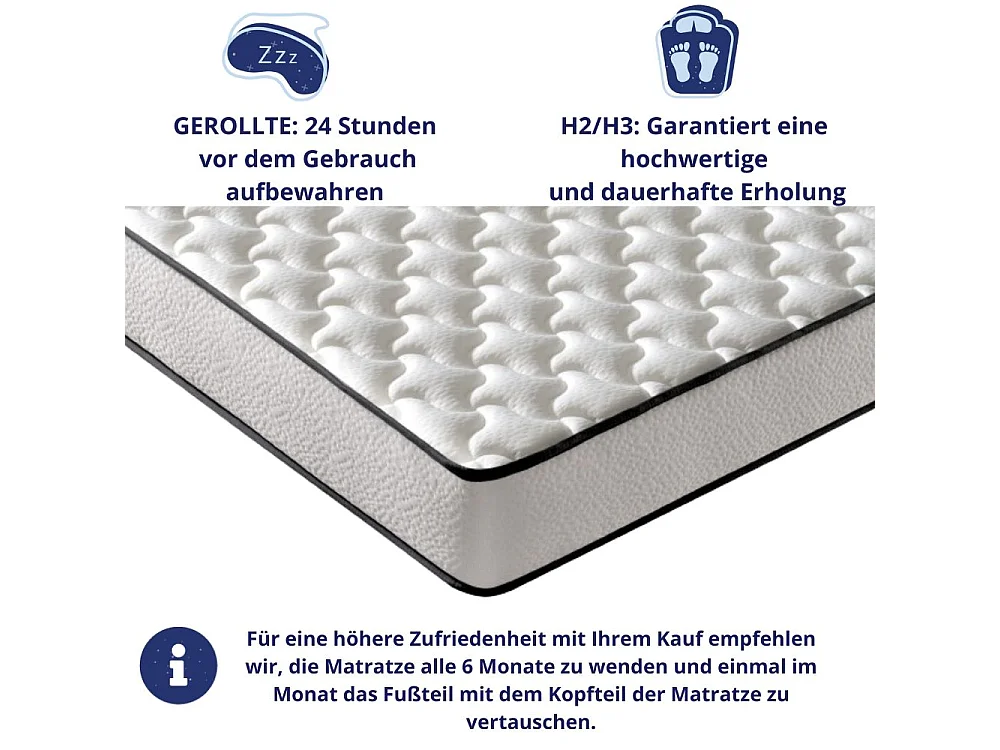 Pack de 2 Matelas Mousse 90x190 New York - Ferme - Réversible - Côté Été/hiver - H15 Cm