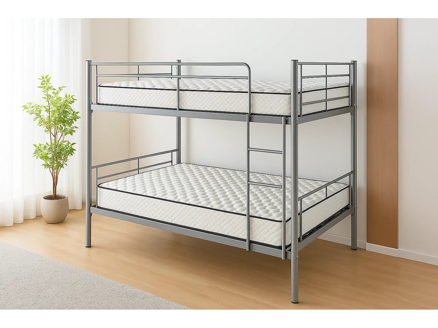 Pack de 2 Matelas Mousse 90x190 New York - Ferme - Réversible - Côté Été/hiver - H15 Cm