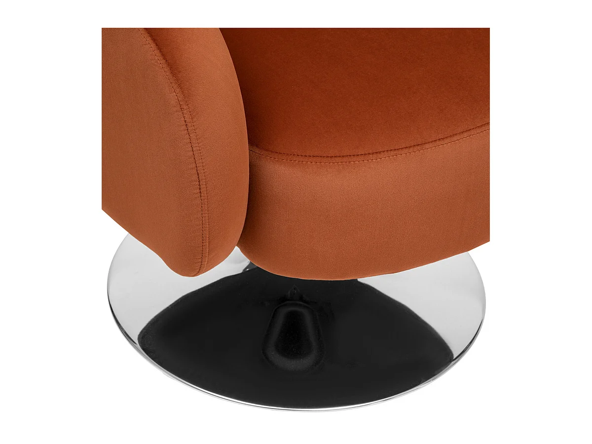 Fauteuil pivotant en Tissu Velours Ambre et pied en métal