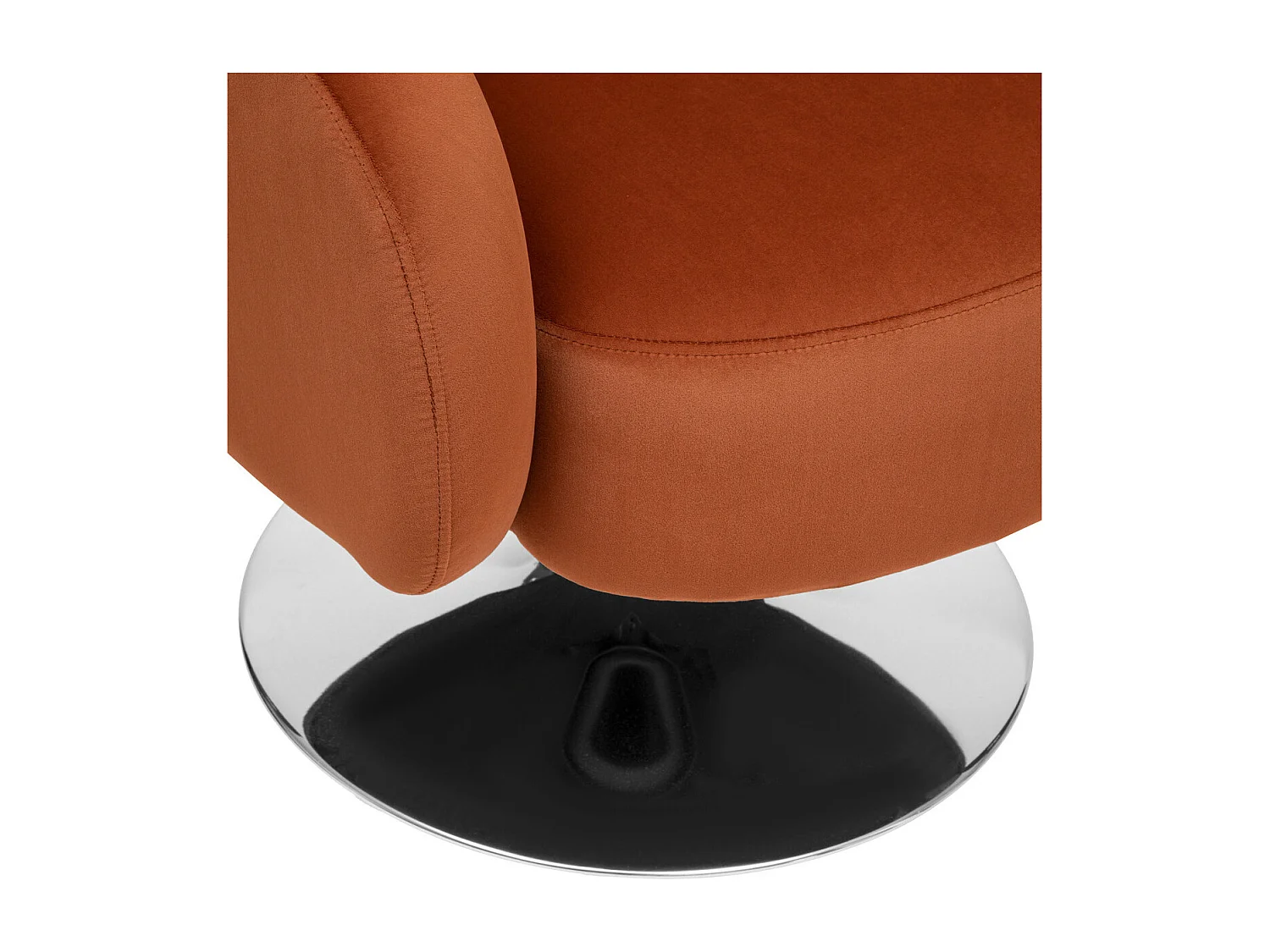 Fauteuil pivotant en Tissu Velours Ambre et pied en métal