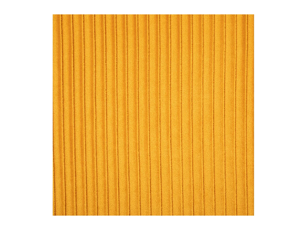 Banquette 2 places en Velours Moutarde plissé et pieds en métal doré