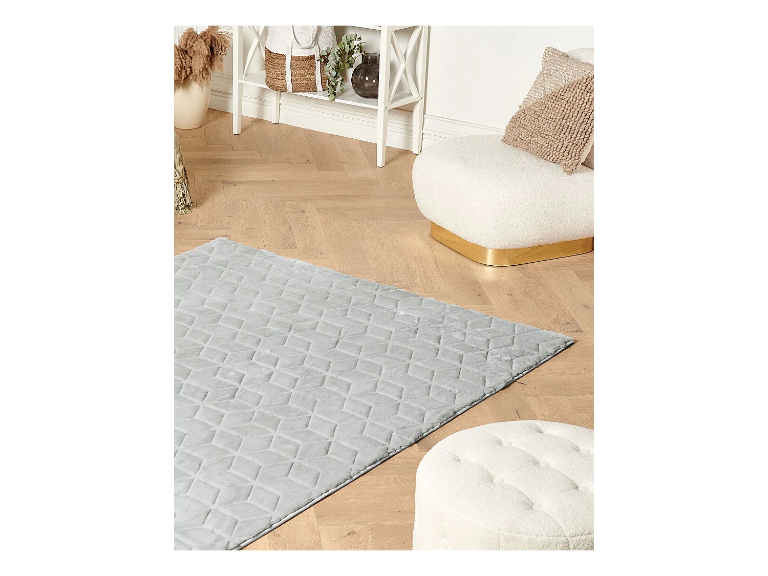 Alfombra gris claro/verde menta 160 x 230 cm THATTA