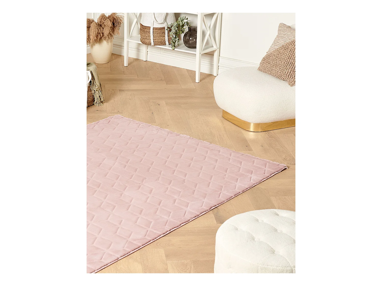 Tapis en fausse fourrure THATTA Rose 160 x 230 cm