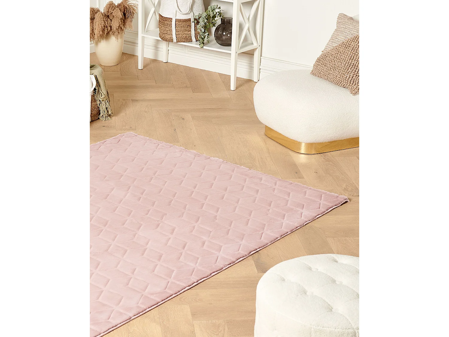 Alfombra rosa 160 x 230 cm THATTA