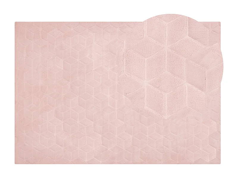 Tappeto pelle sintetica rosa 160 x 230 cm THATTA