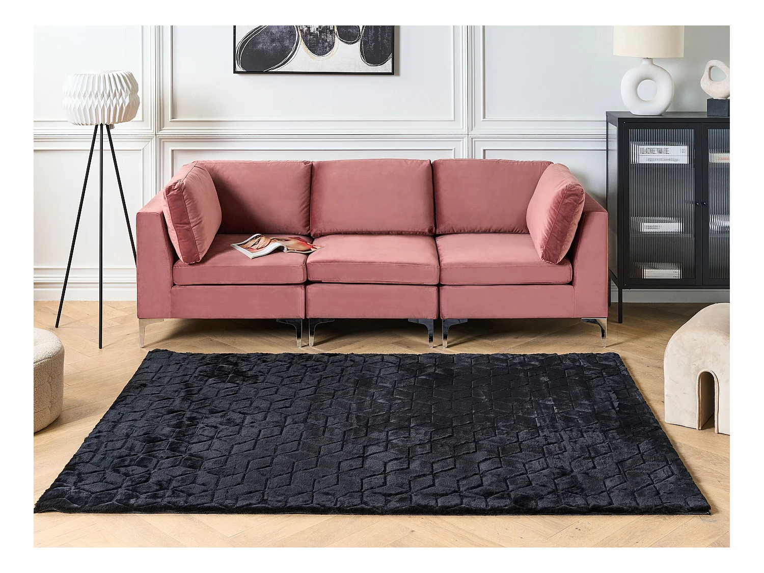 Tapis en fausse fourrure THATTA Noir 160 x 230 cm