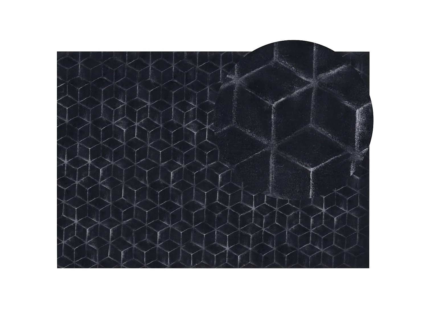 Kunstfellteppich Kaninchen schwarz 160 x 230 cm handgefertigt Shaggy Thatta