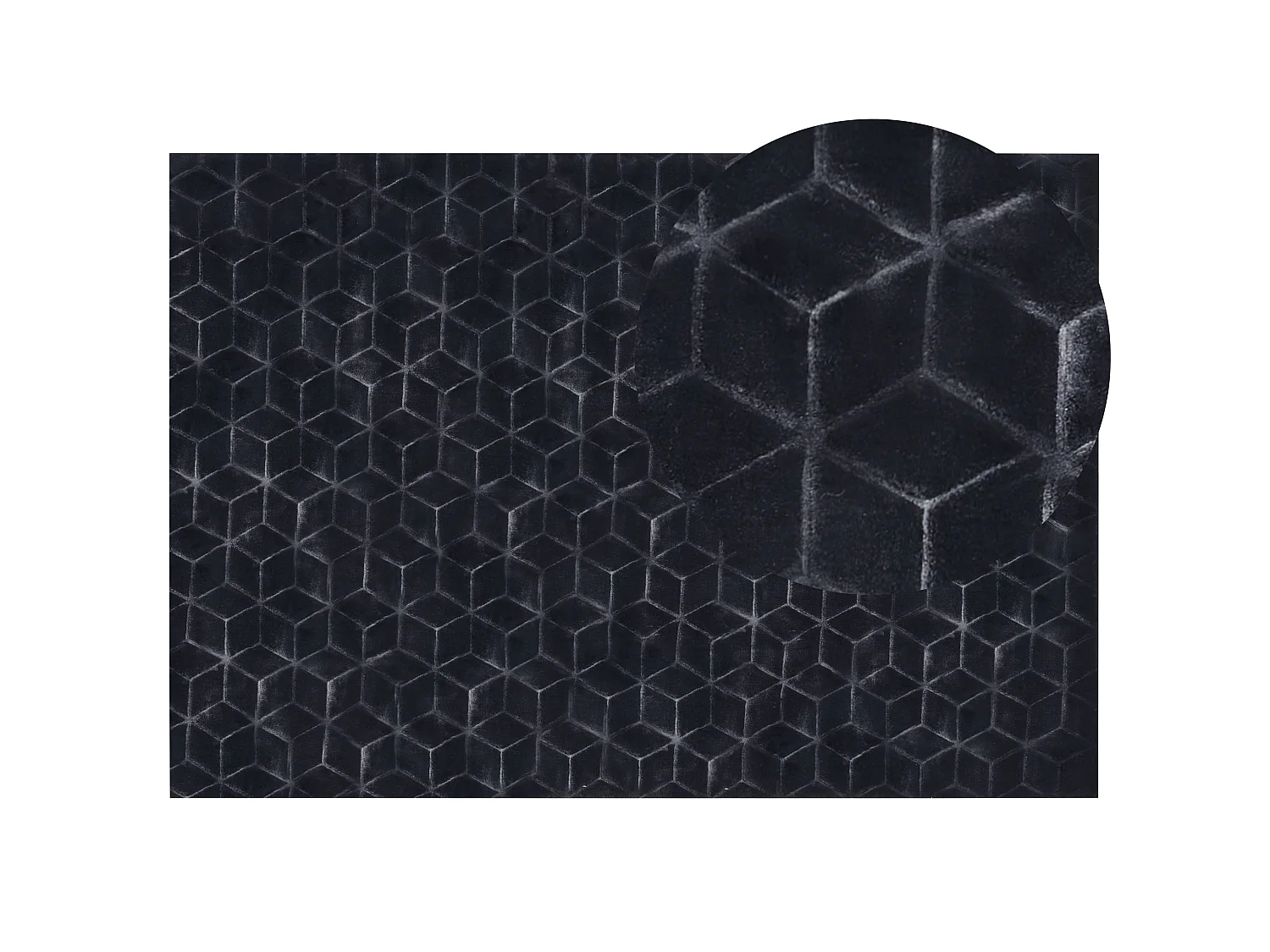 Tapis en fausse fourrure de lapin noir 160 x 230 cm THATTA