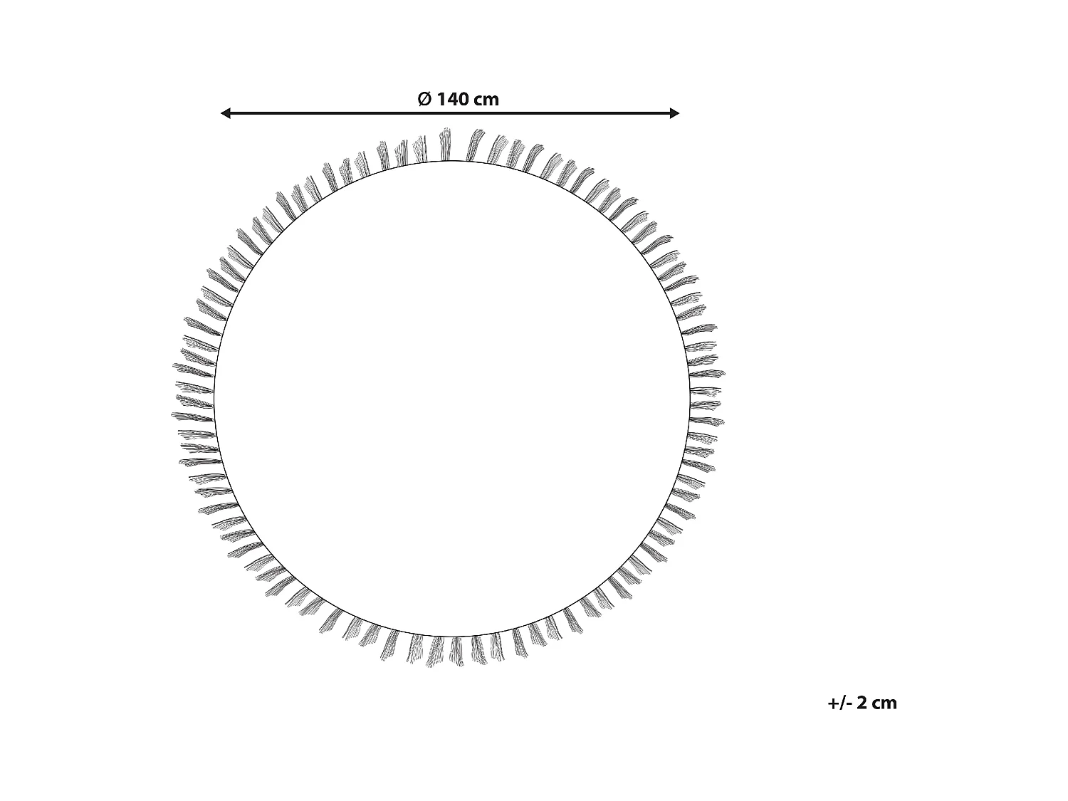 Teppich Wolle grau / weiß ⌀ 140 cm rund mit Muster und Fransen Boho Stil Buldan