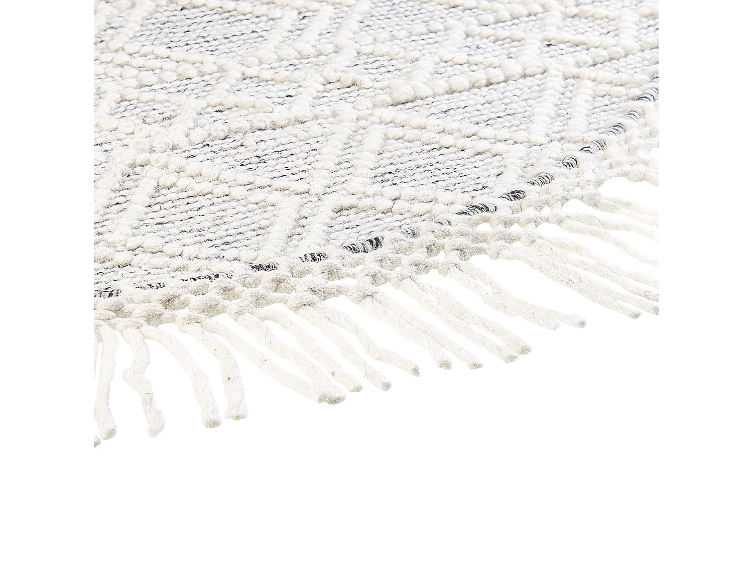 Vloerkleed wol grijs/gebroken wit ⌀ 140 cm BULDAN