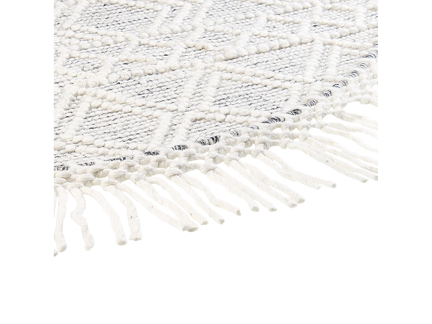 Tapis en laine gris et blanc cassé ⌀ 140 cm BULDAN
