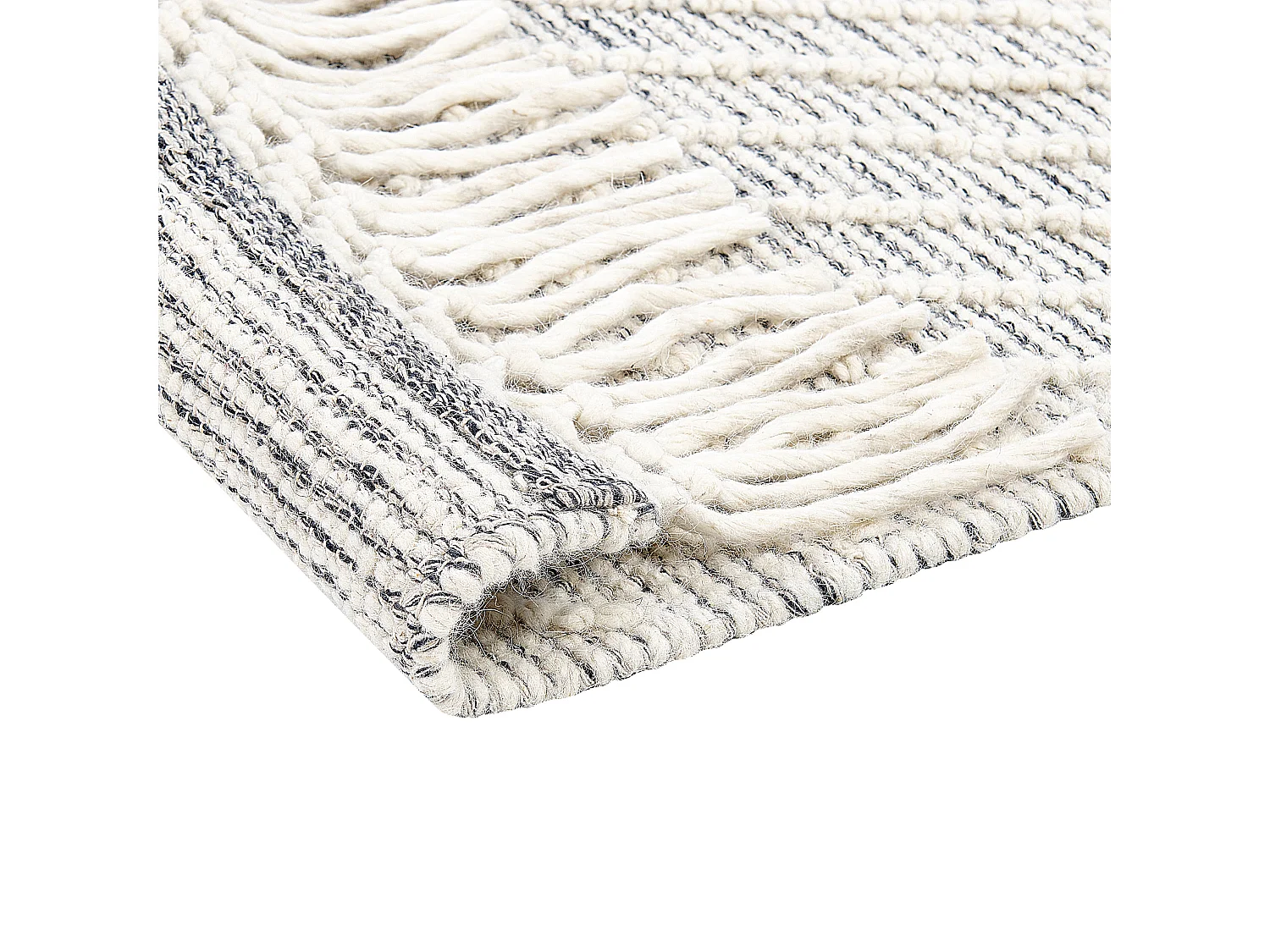 Tapis en laine 160 x 230 cm gris et blanc SAVUR