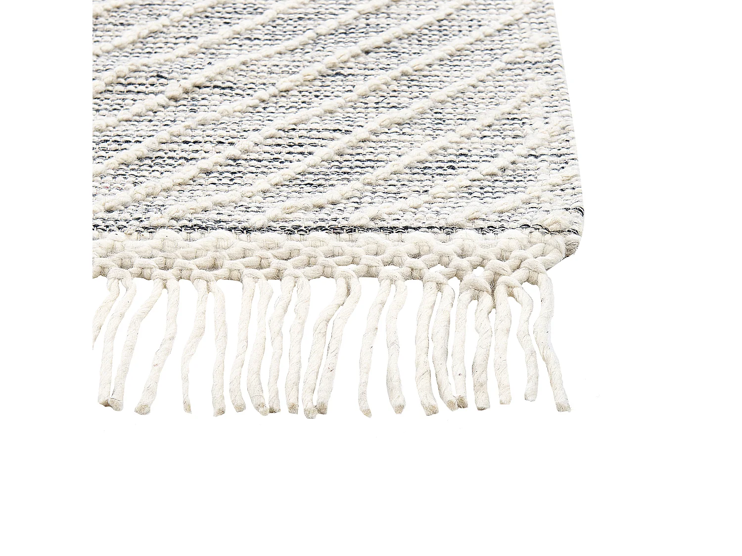 Tapis en laine 160 x 230 cm gris et blanc SAVUR
