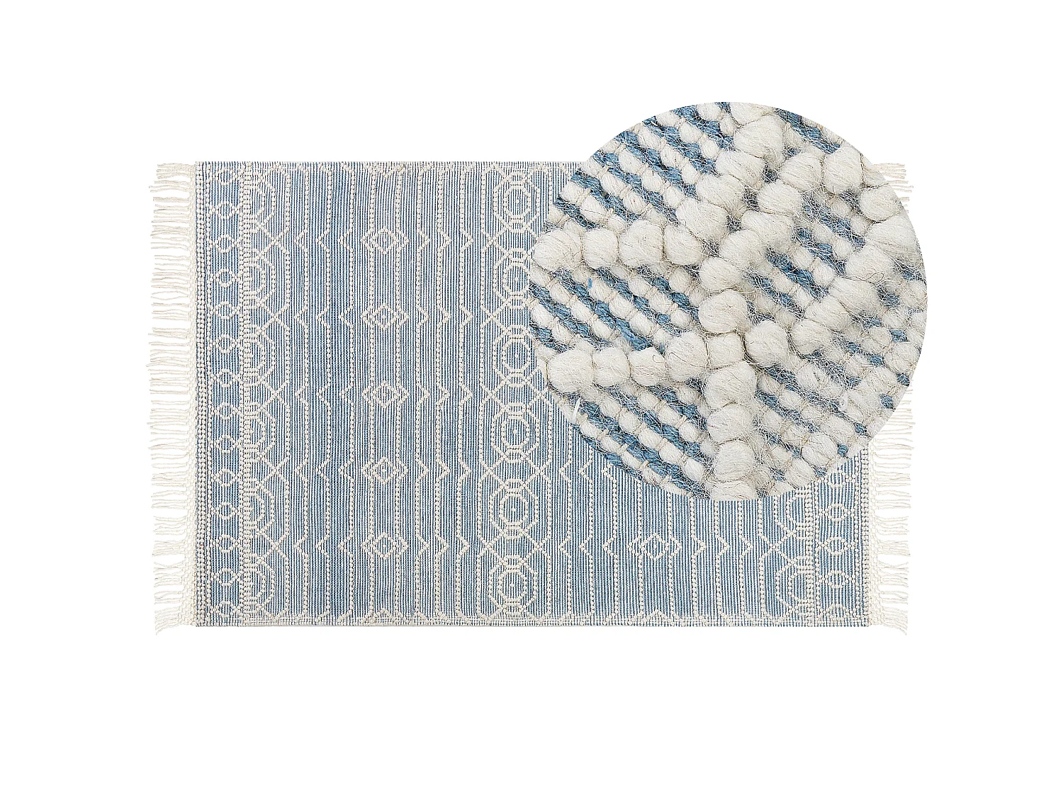 Tapis en laine bleu 160 x 230 cm ORHANELI